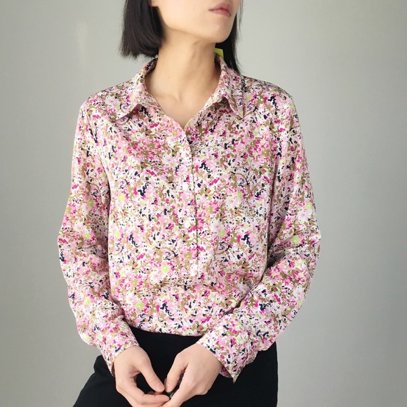 Ann Taylor Tops - Ann Taylor - Pink collar work blouse